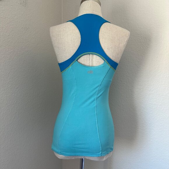 Alo Cool Fit Scoop Neck Tank Top Racerback Lightweight ColorBlock Blue S - Picture 4 of 9